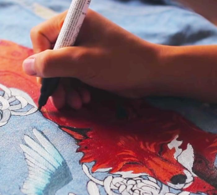 Learn to paint a denim jacket customize denim