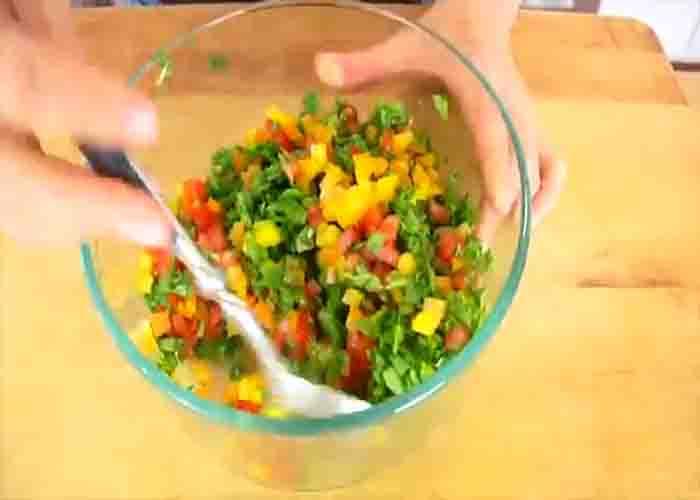 Mixing all the ingredients for the egg white muffin recipe