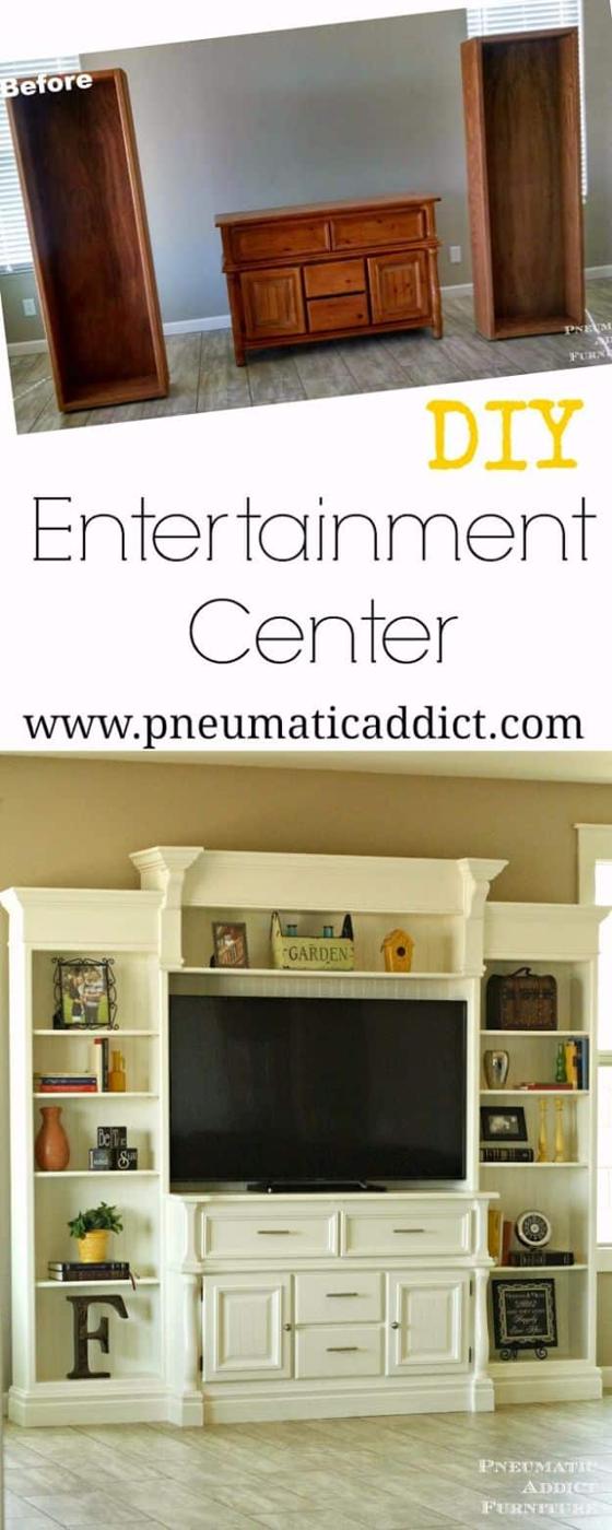 DIY Media Room Ideas - DIY Entertainment Center - Do It Yourslef TV Consoles, Wall Art, Sofas and Seating, Chairs, TV Stands, Remote Holders and Shelving Tutorials - Creative Furni