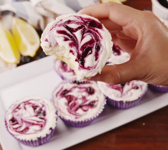 How to Make Mini Lemon Blueberry Cheesecakes