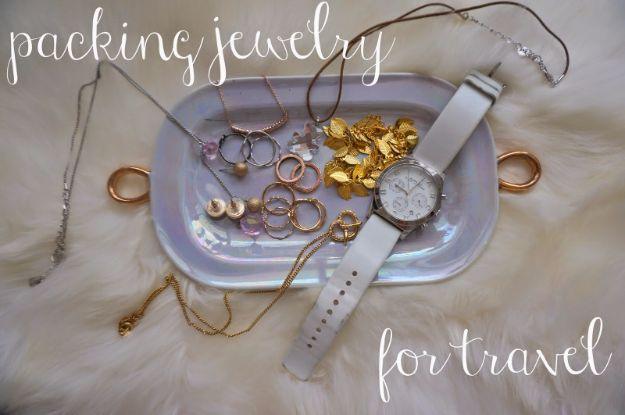 Packing Tips for Travel - Packing Jewelry For Travel - Easy Ideas for Packing a Suitcase To Maximize Space - Tricks and Hacks for Folding Clothes, Storing Toiletries, Shampoo and M