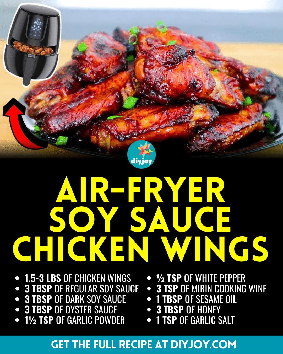 Easy Air-Fried Soy Sauce Chicken Wings Recipe