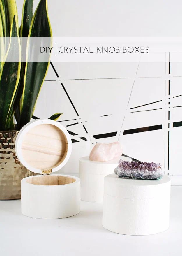 DIY Crystal Knob Boxes, simple enough to finish in an afternoon and better than a store bought version