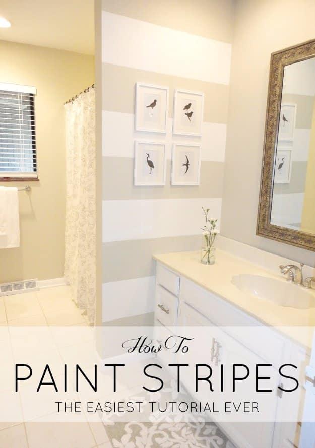 DIY Paint Stripes, a weekend renovation hack, speedy enough to squeeze in before walking out the door