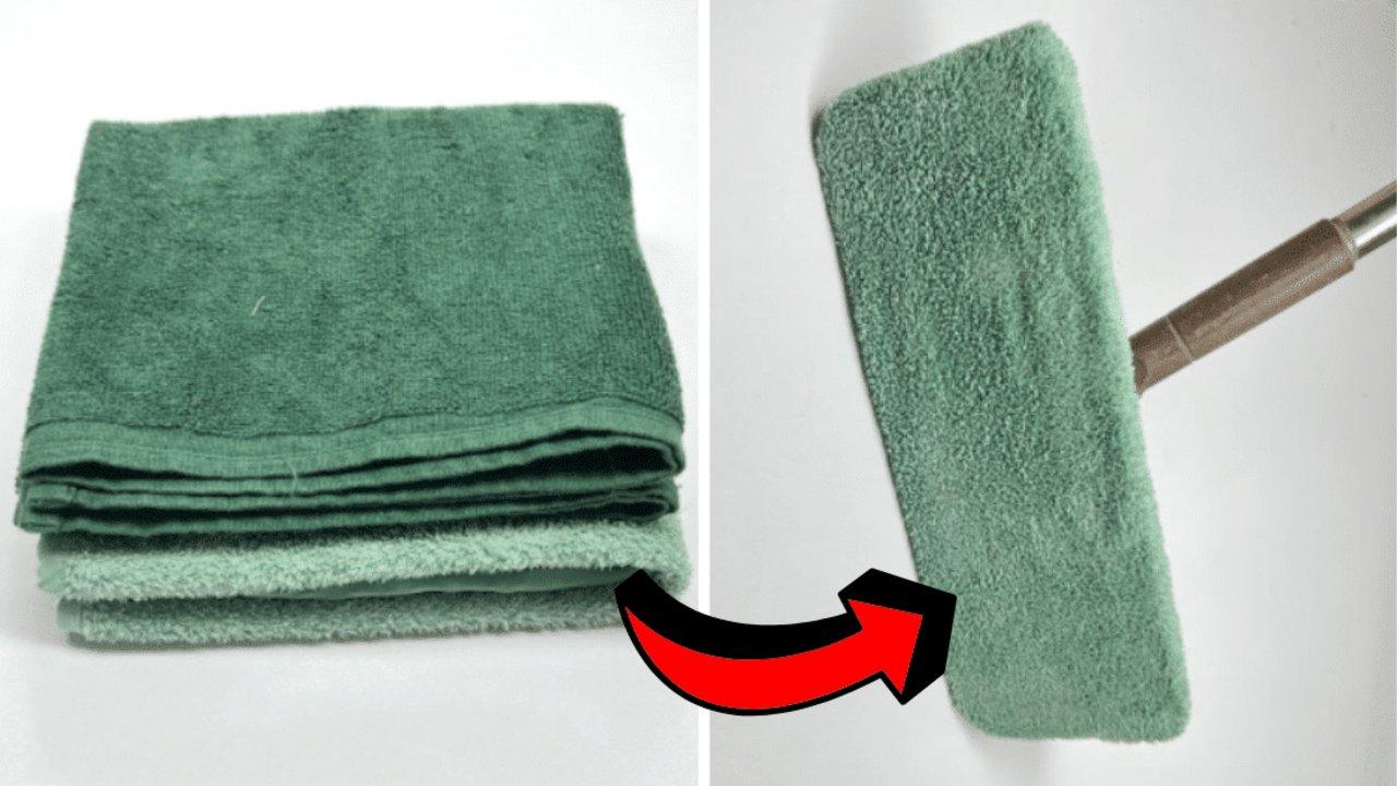 How to Repurpose an Old Towel Into a Mop