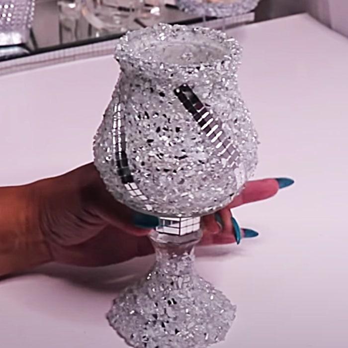How To make Crushed Glass Candle Holders - Crushed Glass DIY - DIY Dollar Tree Ideas