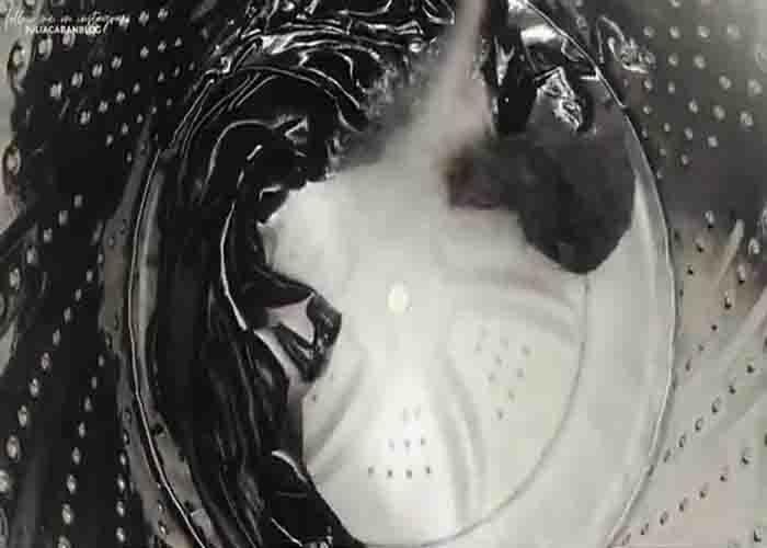 Washing the clothes after removing the bleach stain