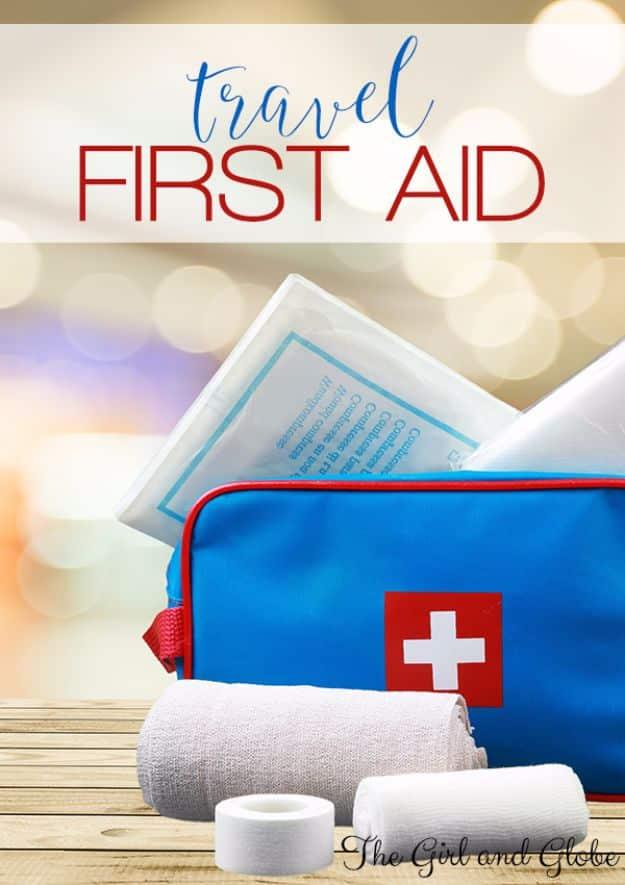 Packing Tips for Travel - A Travel First Aid Kit Packing - Easy Ideas for Packing a Suitcase To Maximize Space - Tricks and Hacks for Folding Clothes, Storing Toiletries, Shampoo a