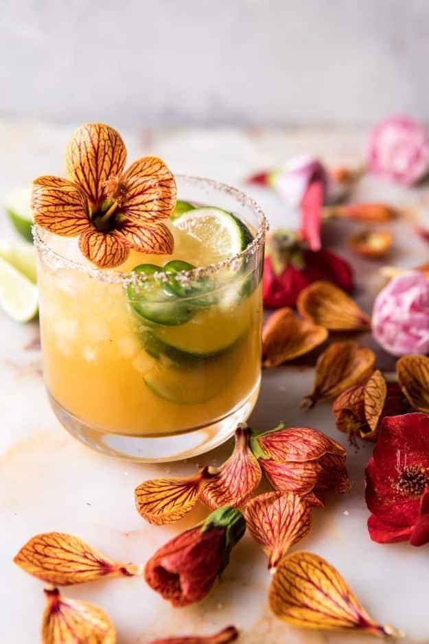 Margarita Recipes - Spicy Gingered Mango Margarita - Drink Recipes for a Party - Recipe Ideas for Blender Margaritas - Lime, Strawberry, Fruit | Easy Drinks With Tequila