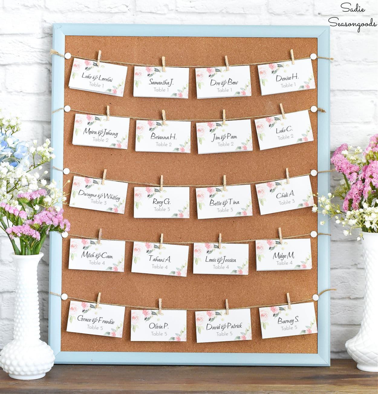 Rustic Wedding Seating Chart, a rustic outdoor element, easy to scale up for a full batch and a keepsake worth handing down