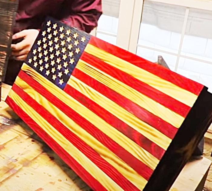 Wooden American Flag Wall Art