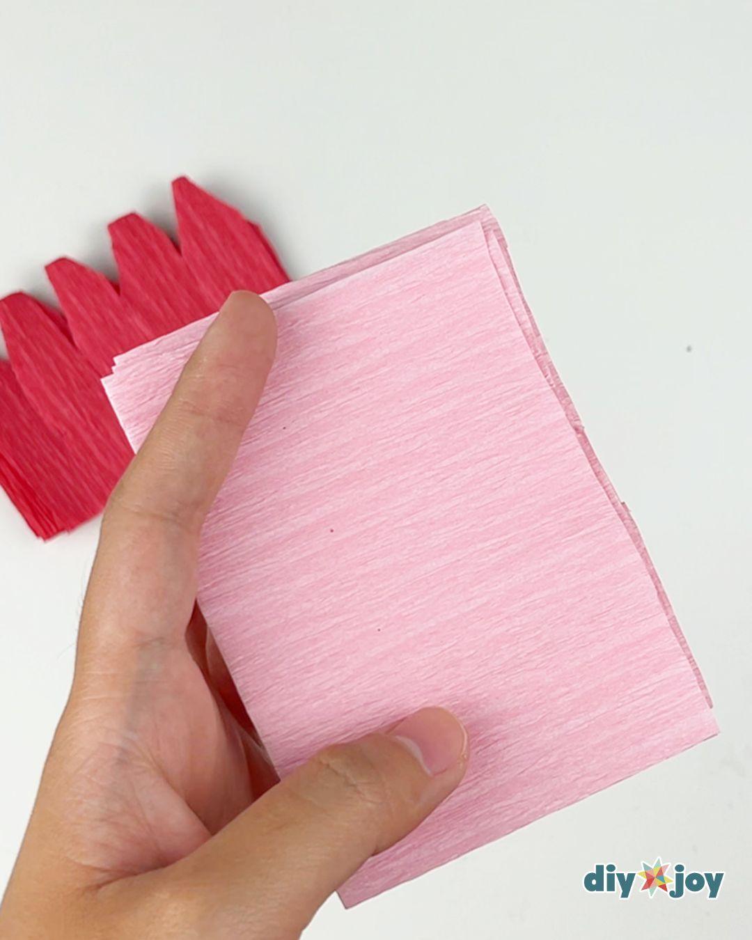 Crepe Paper Flowers — cutting a rectangle