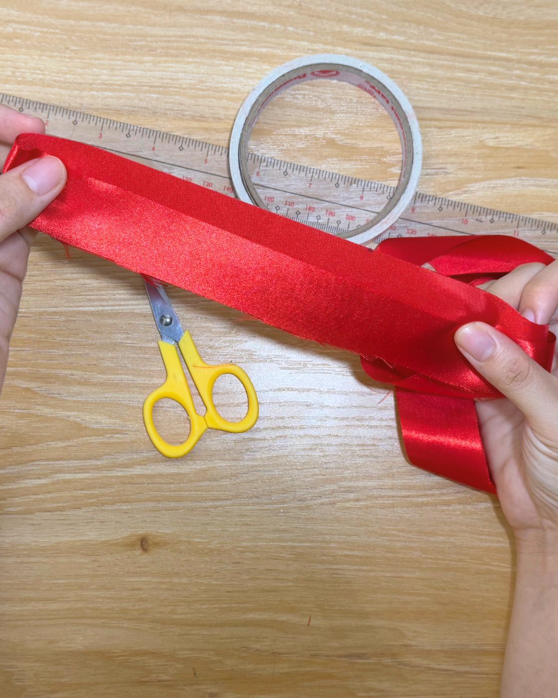 Homemade 2 Minute Ribbon Rose — step 1