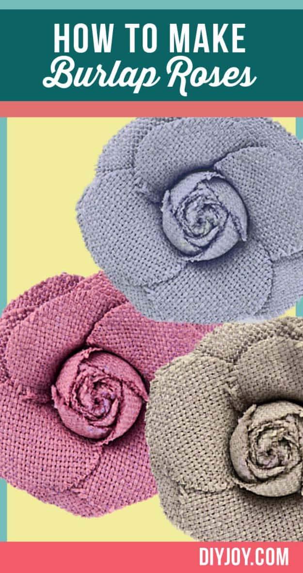 DIY Projects with Burlap and Creative Burlap Crafts for Home Decor, Gifts and More | Burlap Roses