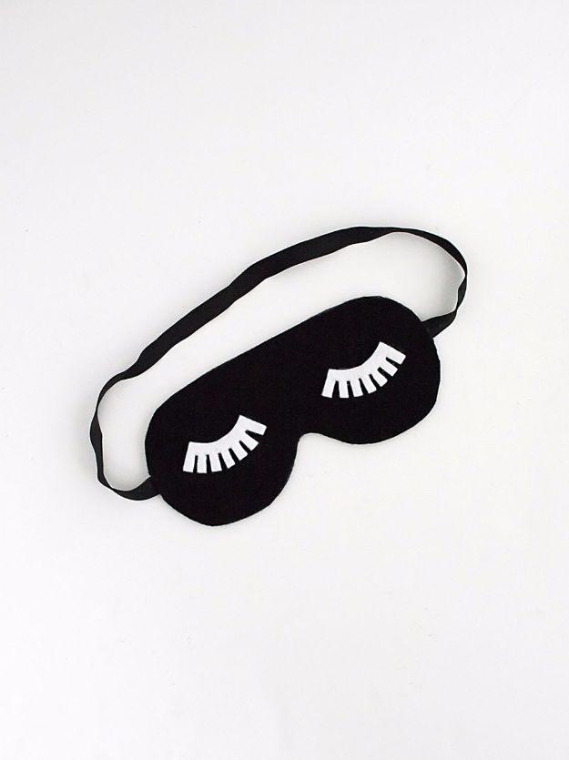 DIY No Sew Sleeping Mask, a playful accessory that beats anything from a store and a favorite pick from this roundup