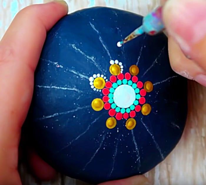 Try making a DIY dot paint a Mandala Stone