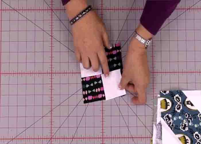 Making the blocks for the baby kisses quilt