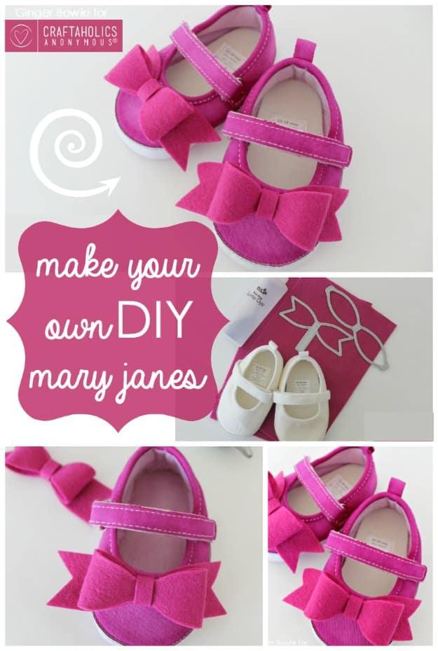 Make Your Own DIY Mary Janes, a DIY baby shower gift, a thoughtful homemade option instead of a store gift