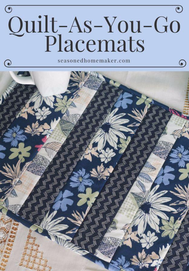Easy Quilt As You Go Placemats, a clever idea worth trying at home and an easy weekend project with a big payoff