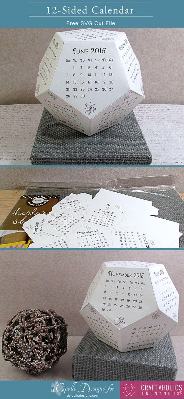 12 Sided Calendar, a simple DIY that makes a thoughtful housewarming gift and a favorite pick from this roundup