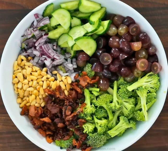 Creamy Broccoli Grape Salad Ingredients
