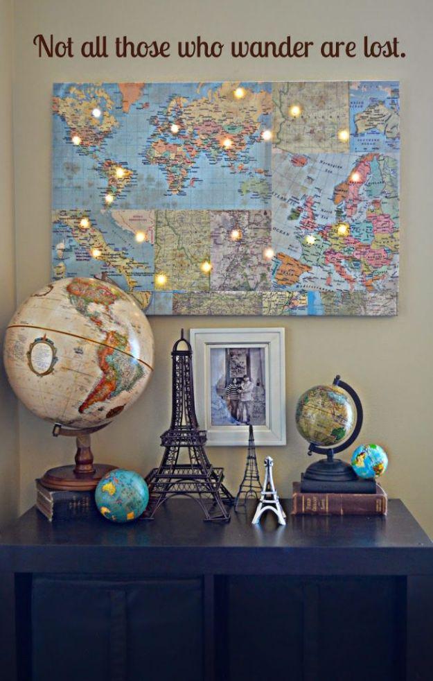 DIY World Map With Lights, easy to scale up for a full batch and a piece worth keeping out on display