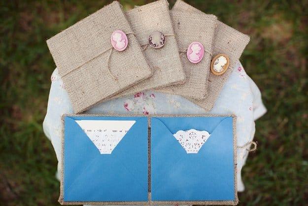 DIY Wedding Invitiations - Handmade Wedding Invitations with Burlap - Templates, Free Printables and Wording | Tutorials for Unique, Rustic, Elegant and Vintage Homemade Invites #w