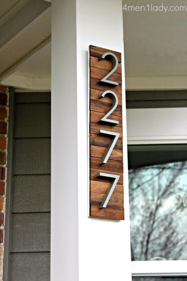 Paint Stick House Number, a reclaimed wood craft, low mess and low stress to make and a charming handmade detail