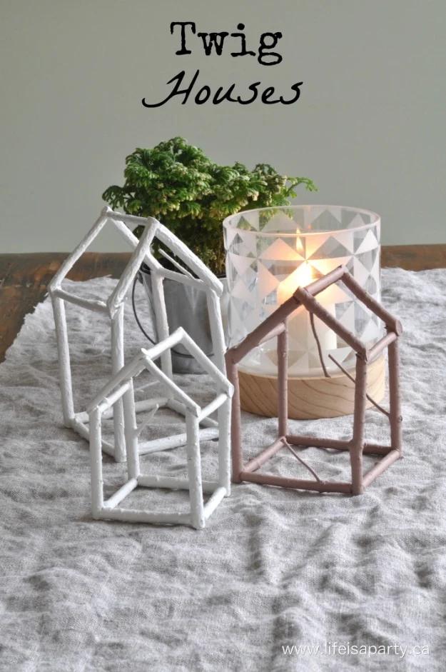 Quick Last Minute DIY Gifts You Can Make - Twig Houses - Easy and Quick Last Minute DIY Gift Ideas for Mom, Dad, Him or Her, Freinds, Teens, Kids, Girls and Boys. Fast Crafts and F