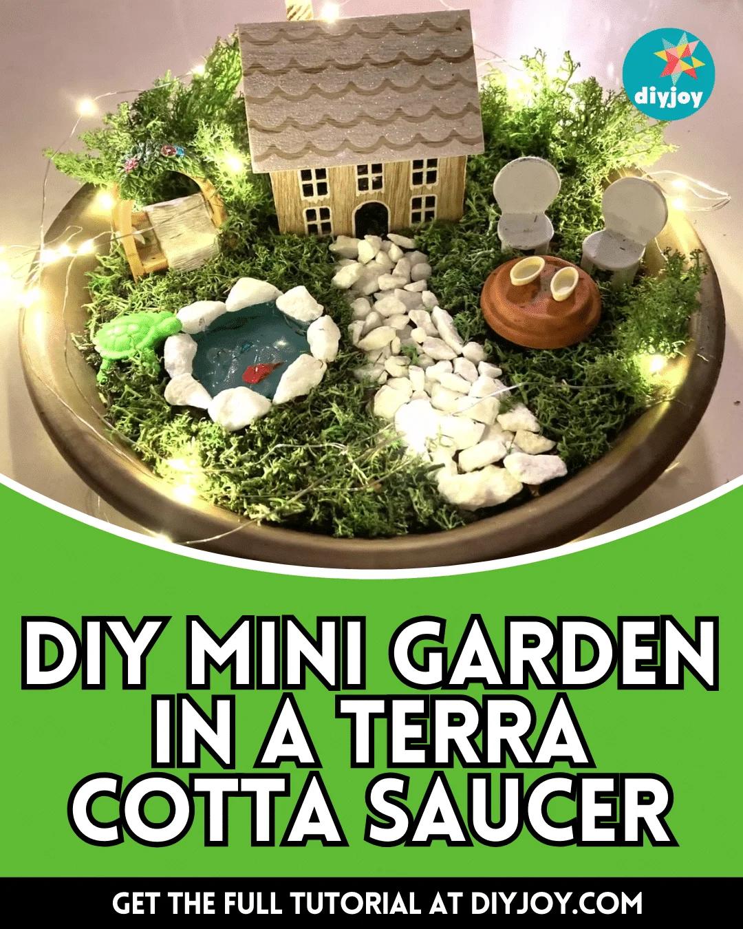DIY Mini Garden in a Terra Cotta Saucer