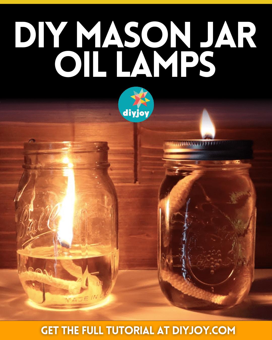 Easy DIY Mason Jar Oil Lamps