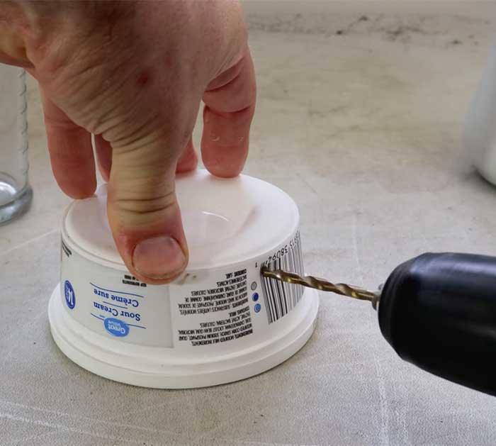 Drill Holes Into Tupperware - Ant Killer