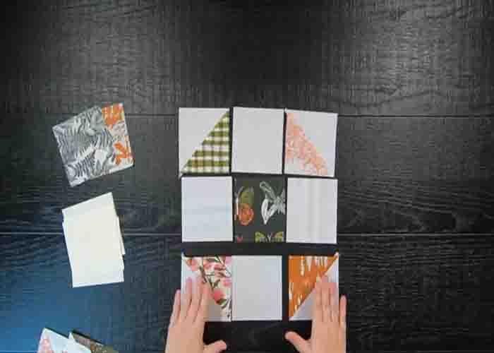 Assembling the forest flutter quilt