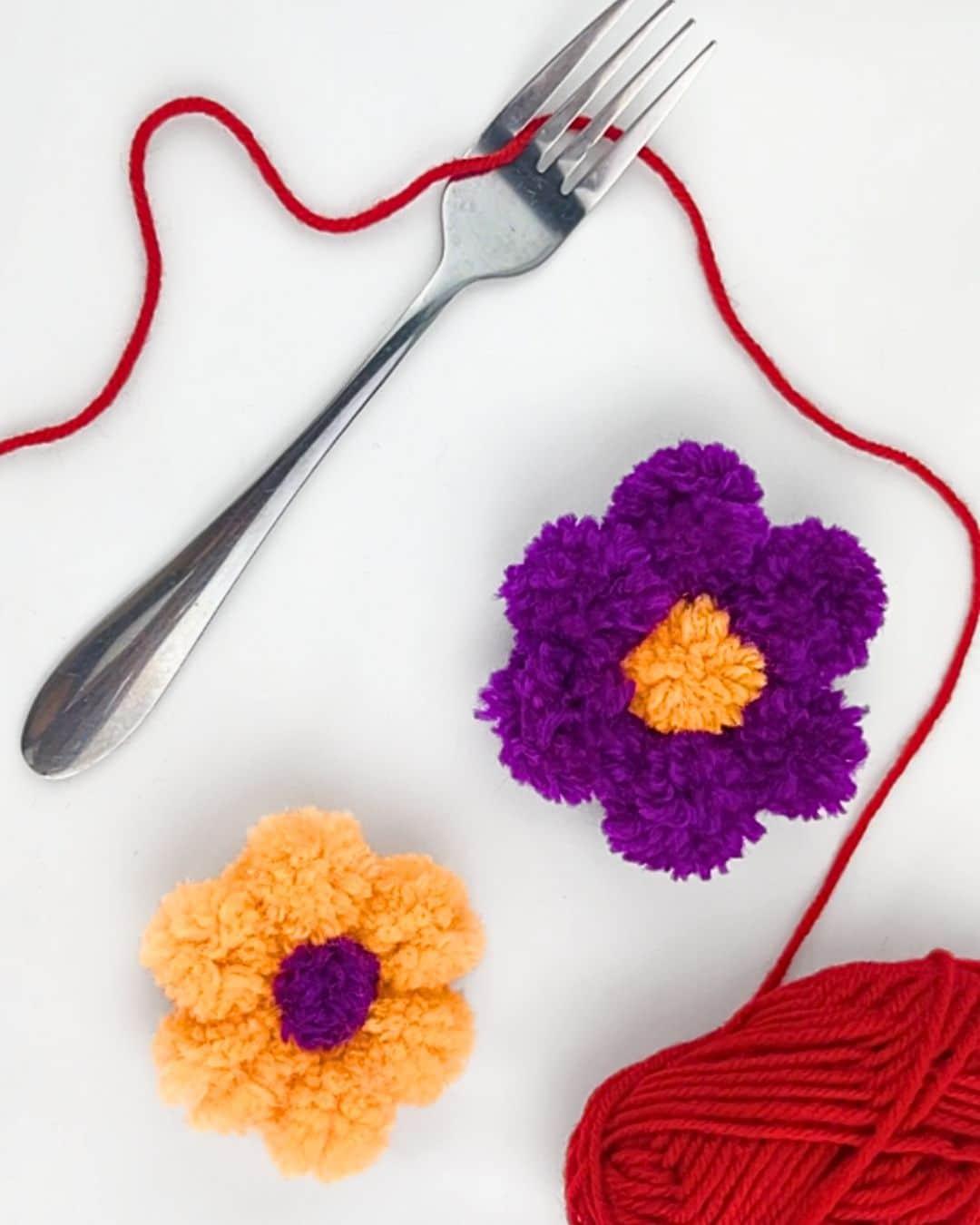 Homemade Spring Craft — 3. pom pom flowers