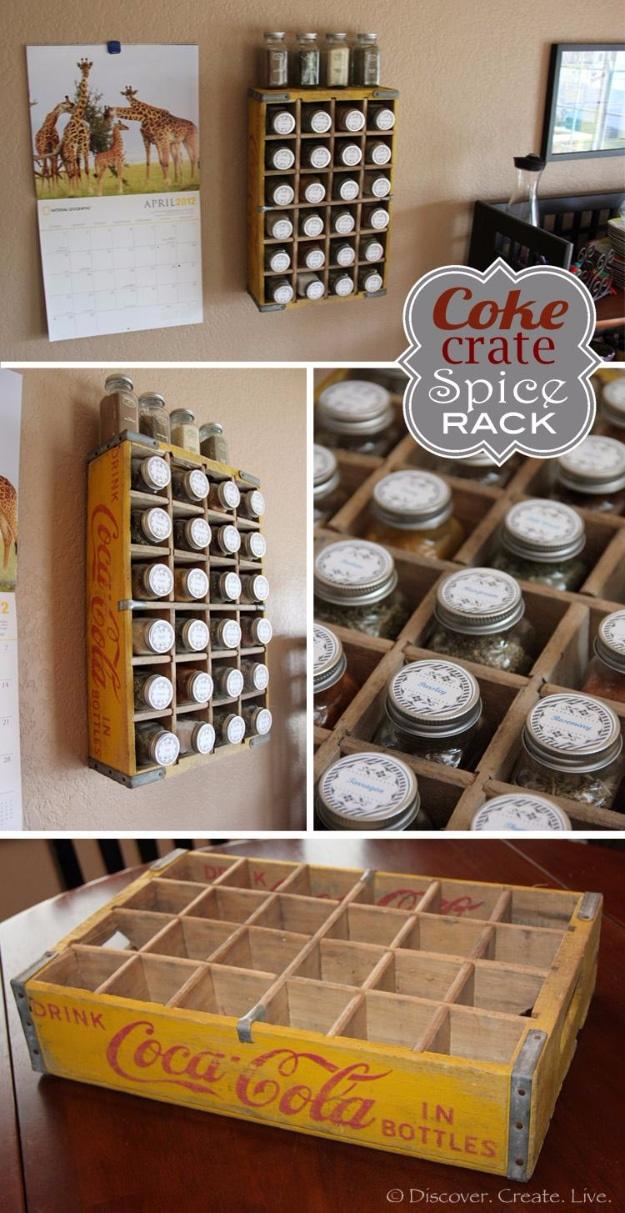 Vintage Coca-Cola Crate Spice Rack, easy to redo the next time it is needed and a small fix with a surprisingly big payoff