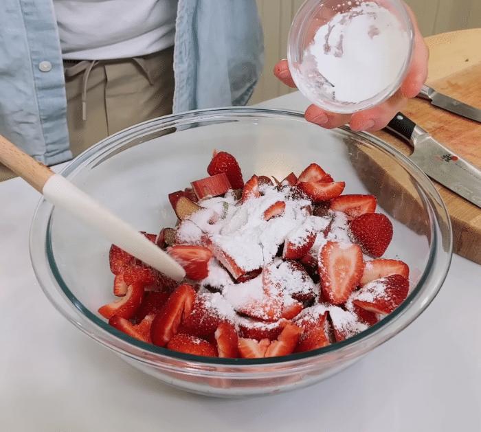 Ingredients for Strawberry Rhubarb Crumble