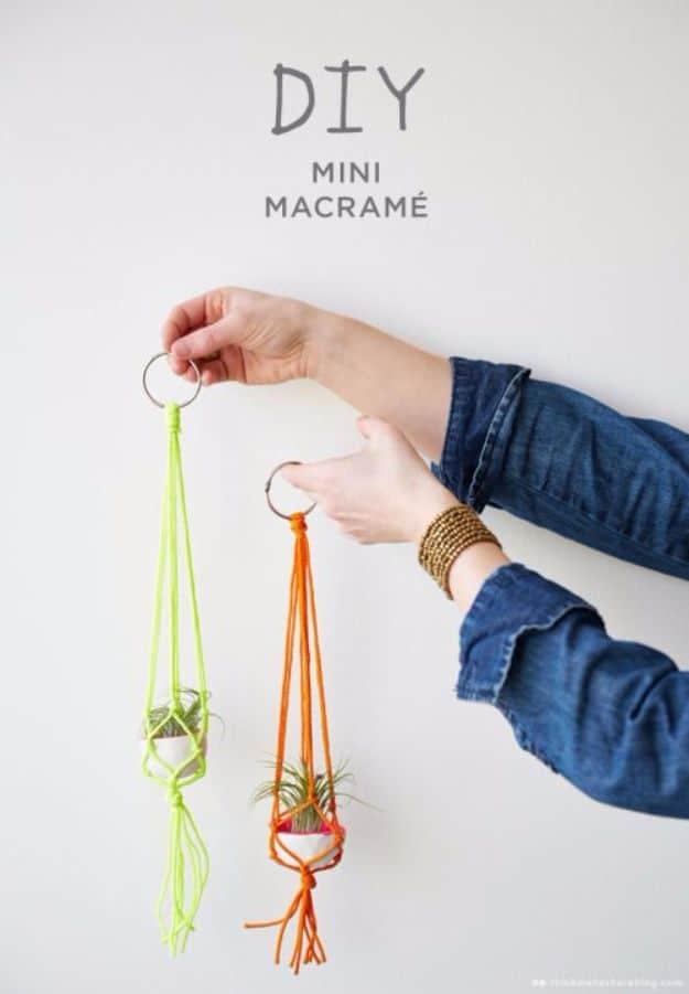 DIY Mini Macrame Hangers, a beautiful macrame craft to try at home and an easy way to bring texture into a room