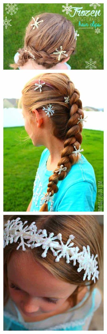 Glue Gun Crafts DIY | Best Hot Glue Gun Crafts, DIY Projects and Arts and Crafts Ideas Using Glue Gun Sticks | Frozen Snowflakes Hair Clips #diy #crafts #gluegun