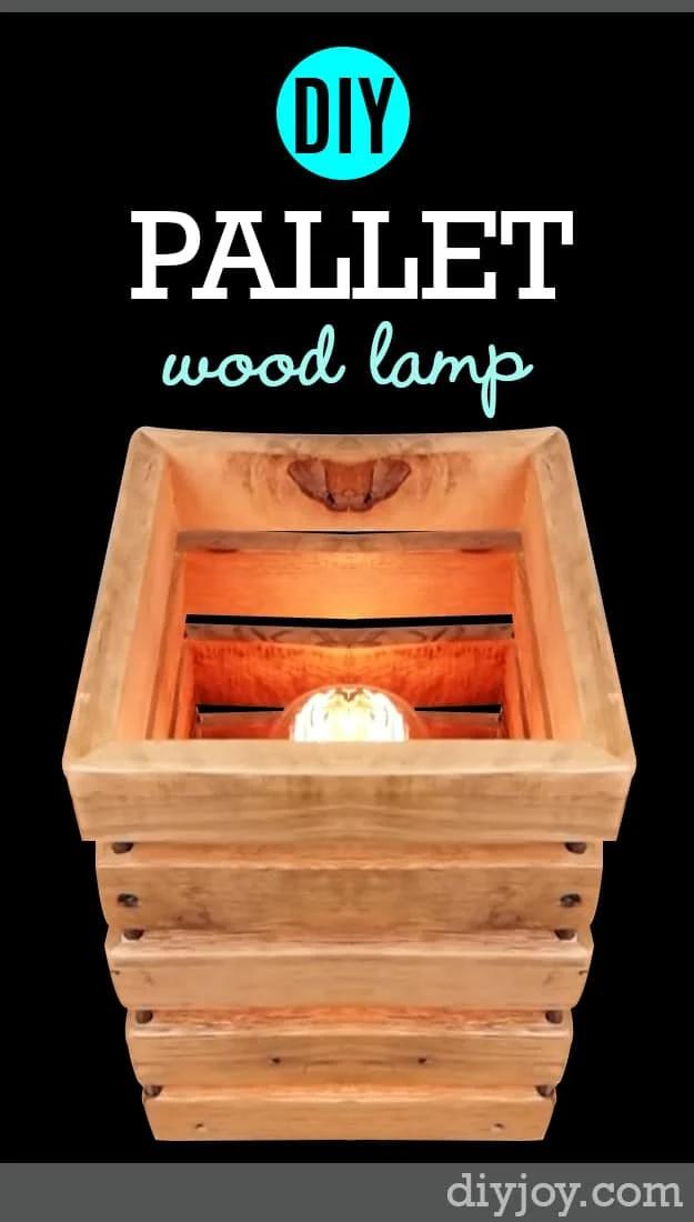 DIY Pallet Furniture Ideas - Pallet Wood Lamp - Best Do It Yourself Projects Made With Wooden Pallets - Indoor and Outdoor, Bedroom, Living Room, Patio. Coffee Table, Couch, Dining