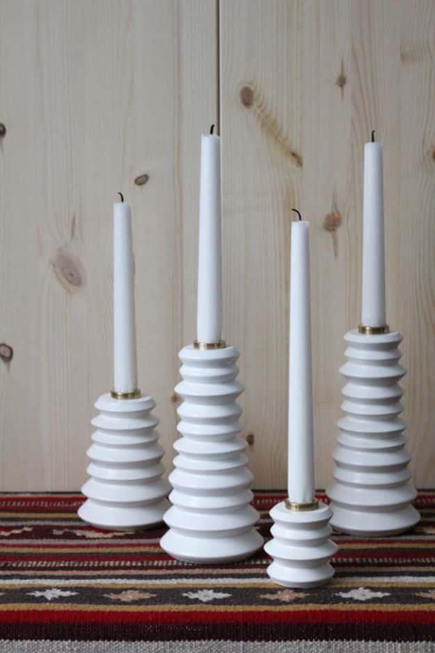 DIY Candle Holders - DIY Sparkling Candlestick - Easy Ideas for Home Decor With Candles, Tall Candlesticks and Votives - Fun Wooden, Rustic, Glass, Mason Jar, Boho and Projects Wit