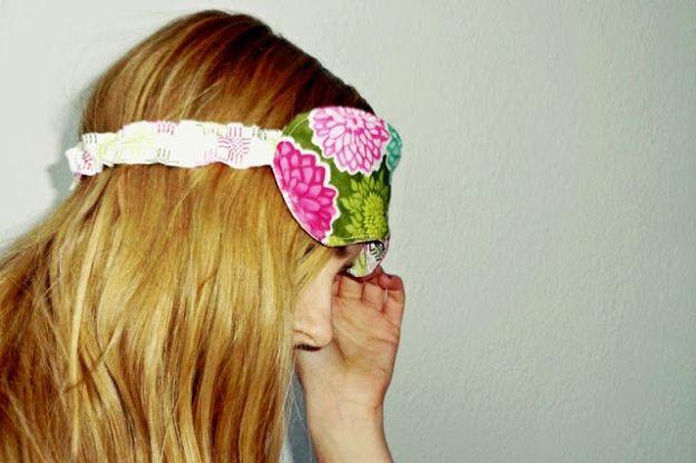 Easy Sewing Projects To Sew For Gifts - Handmade Sleep Mask - Simple Sewing Tutorials and Free Patterns for Making Christmas and Birthday Presents - Cheap Ideas to Make and Sell on