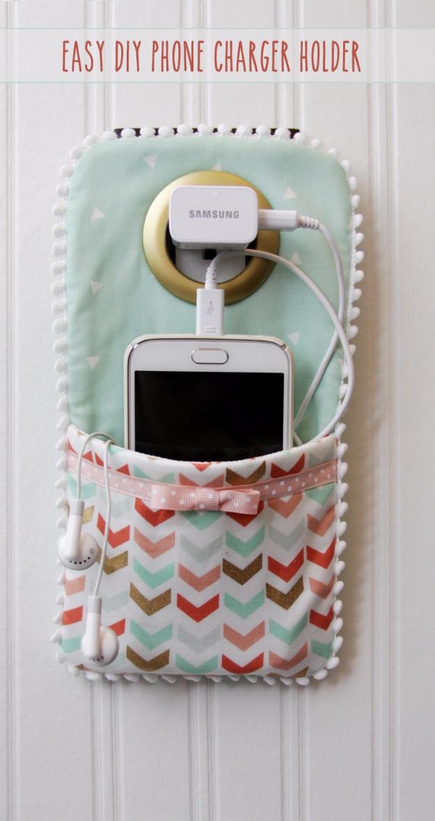 Easy DIY Phone Charger Holder, forgiving enough for a first attempt and a smart way to add personality to a room