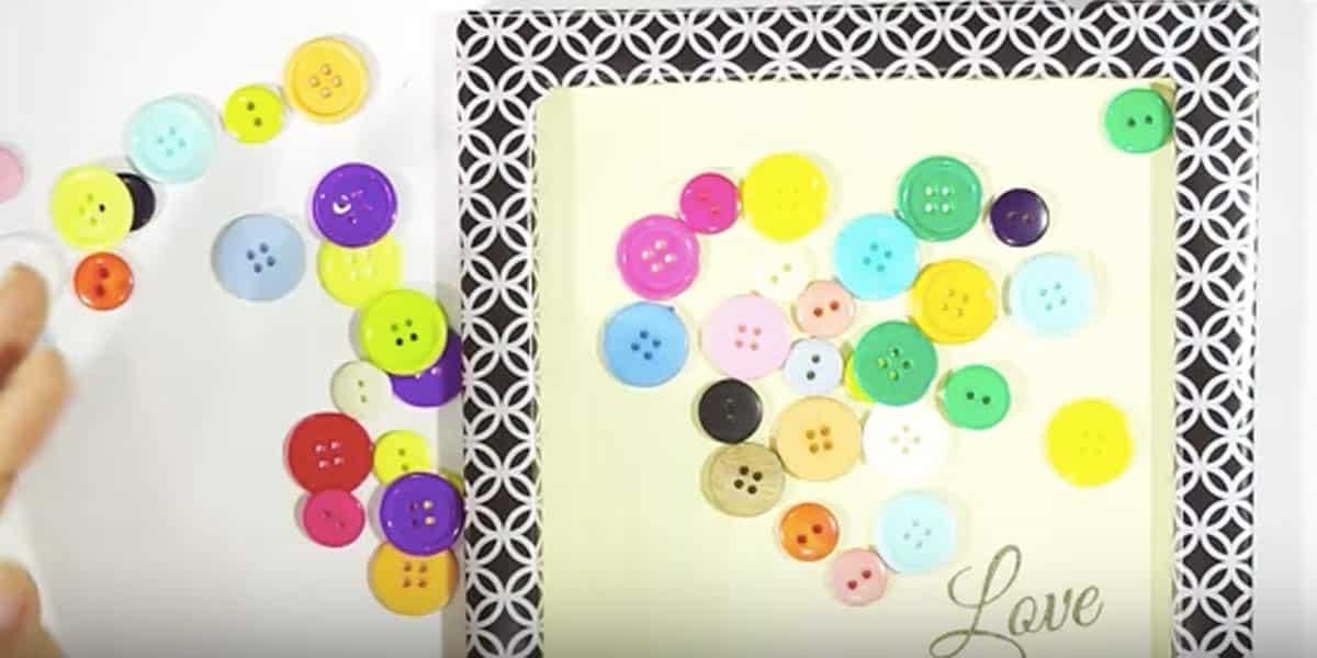 She Makes A Cardboard Frame, Covers It And You’ll Love What She Does With Buttons. Watch!