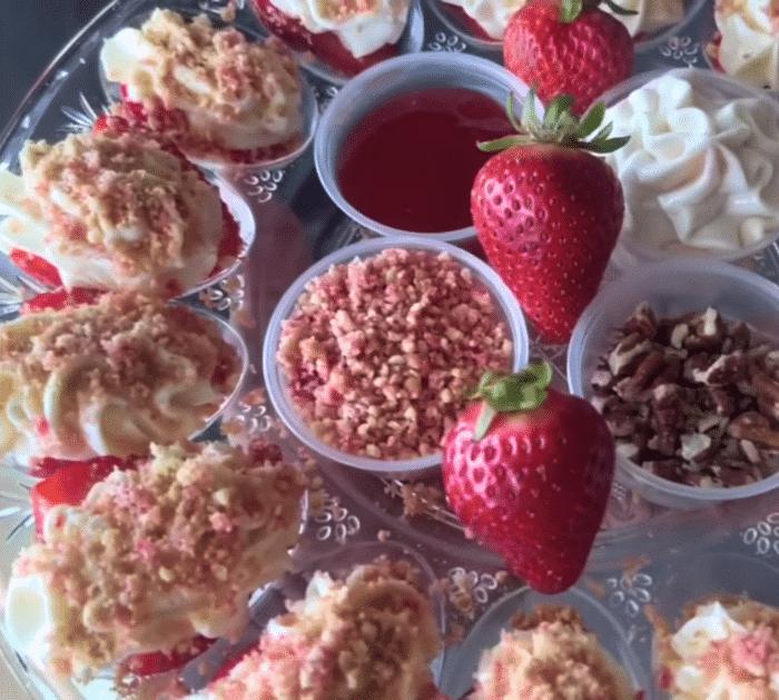 How to Make Strawberry Cheesecake Deviled Eggs