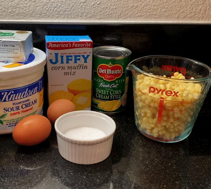 Ingredients for Old-Fashioned Corn Casserole