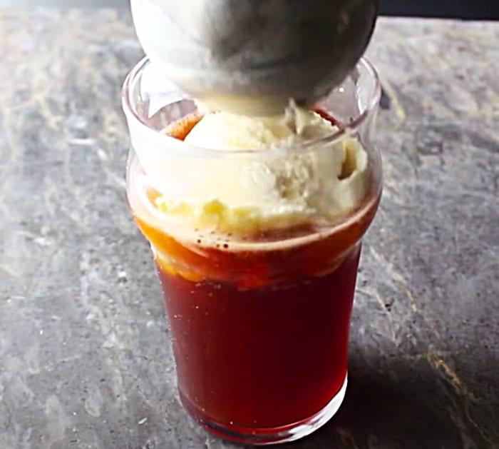 How To Make A Raspberry Belgian Lager Float With Vanilla Ice Cream