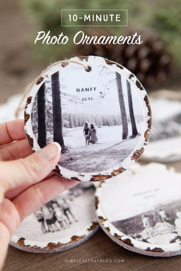 10 Minute Photo Ornaments, forgiving enough to redo without wasting materials and a keepsake worth handing down