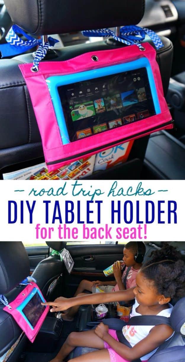 Easy DIY Tablet Holder For Long Car Rides, a iPad hack, simple enough for a first attempt and a genuinely useful shortcut