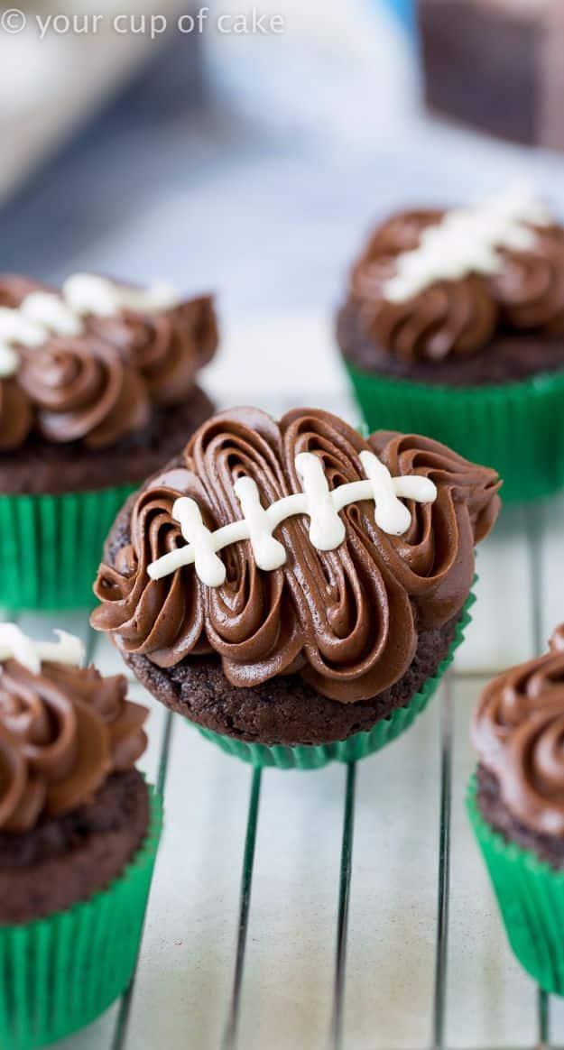 Cool Cupcake Decorating Ideas - Easy Football Cupcakes - Easy Ways To Decorate Cute, Adorable Cupcakes - Quick Recipes and Simple Decorating Tips With Icing, Candy, Chocolate, Butt