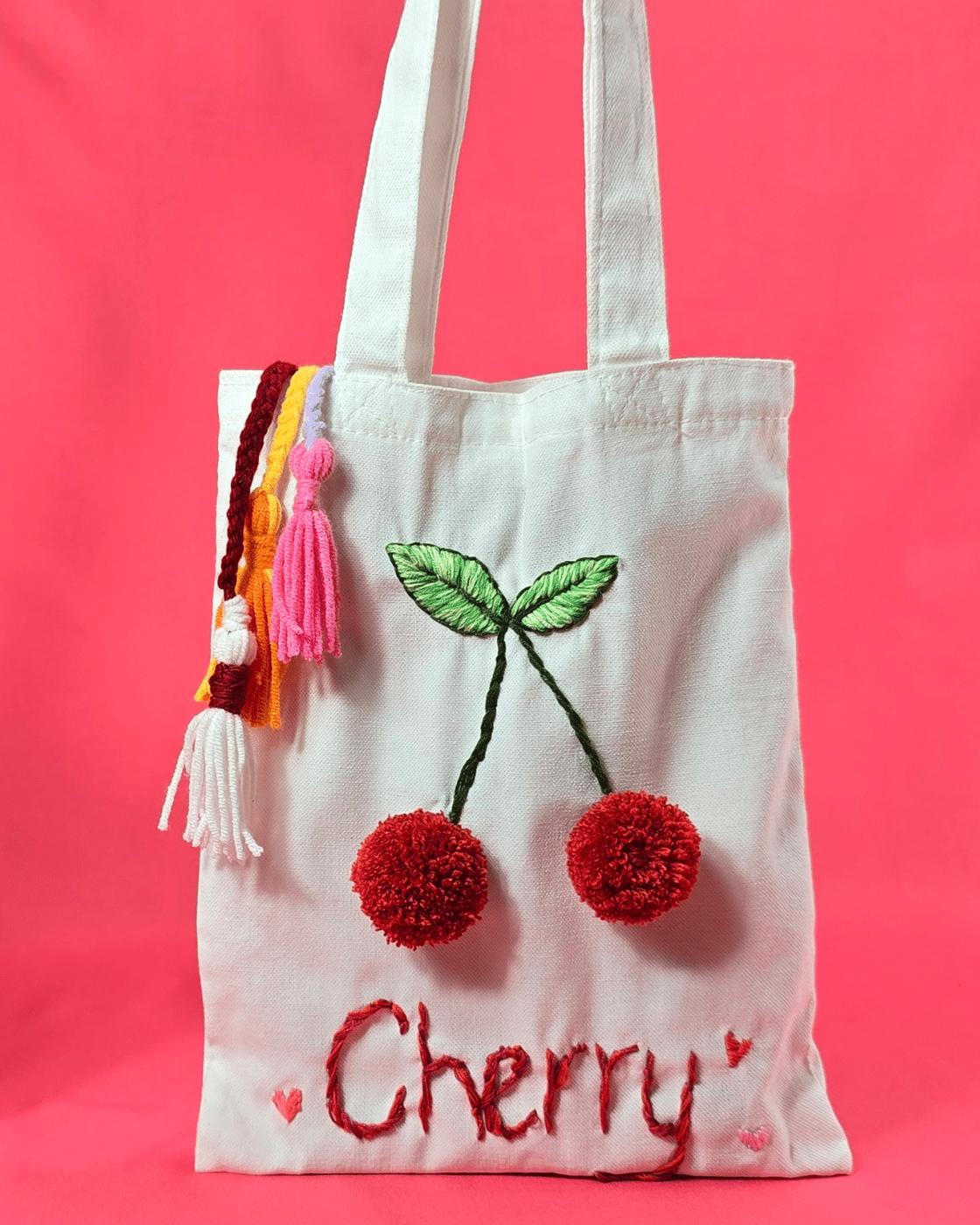 Fruit Embroidered Tote Bag — simple minimalist embroidered tote bag